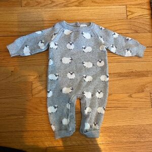 Janie and Jack Knit Bodysuit with sheep pattern